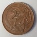 AUSTRALIA 1966 . TWO 2 CENTS COIN . MAJOR ERROR . PLANCHET FLAW